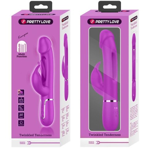 PRETTY LOVE - Kampas Rabbit 3 in 1, multifunction vibrator with tongue violet Baile - Boys of Toys Sp. z. o.o. (dystrybutor)