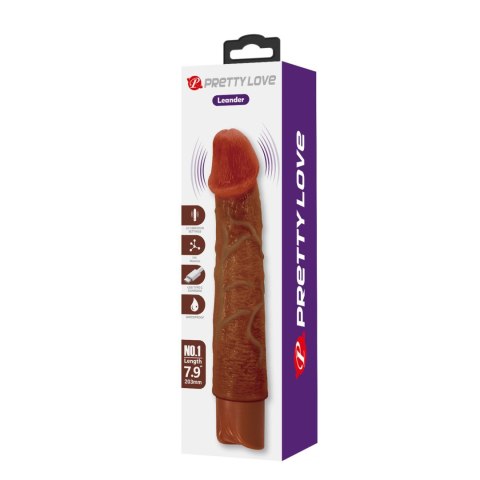 Pretty Love Leander Realistic Vibrating Dildo (Brown Edition) Baile - Boys of Toys Sp. z. o.o. (dystrybutor)