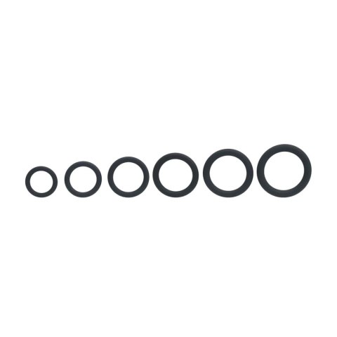 Classic Silicone Cockring Set of 6 - Black Levelz