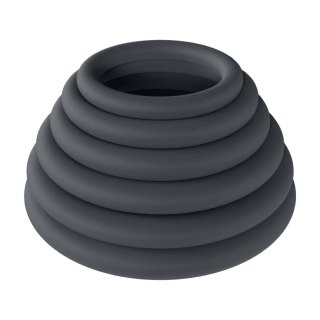 Classic Silicone Cockring Set of 6 - Black SHOTS