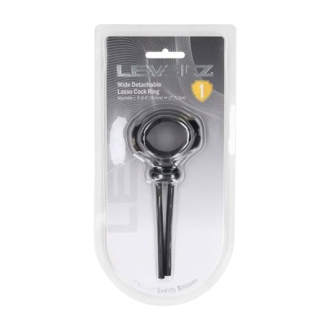 Detachable Wide Adjustable Silicone Lasso Cockring - 5mm - Black Levelz by Shots