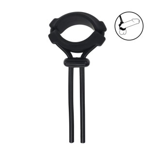 Detachable Wide Adjustable Silicone Lasso Cockring - 5mm - Black SHOTS