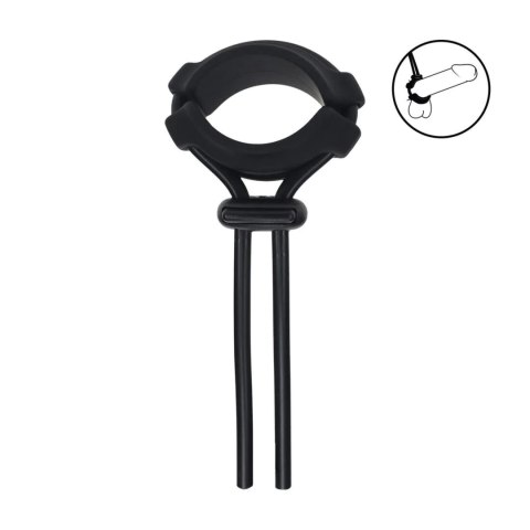 Detachable Wide Adjustable Silicone Lasso Cockring - 5mm - Black SHOTS