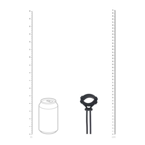 Detachable Wide Adjustable Silicone Lasso Cockring - 5mm - Black SHOTS