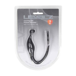 Silicone Cockring with Prostate Stimulator - S - Black Levelz