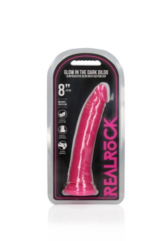 Slim Realistic Dildo with Suction Cup - Glow in the Dark - 8'' / 20 cm SHOTS