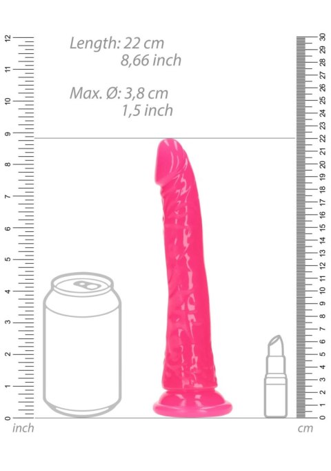 Slim Realistic Dildo with Suction Cup - Glow in the Dark - 8'' / 20 cm SHOTS