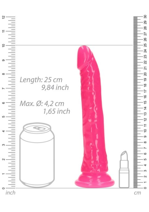 Slim Realistic Dildo with Suction Cup - Glow in the Dark - 9'' / 22,5 cm SHOTS