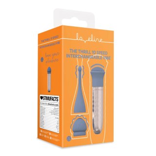 The Thrill - 10 Speed Interchangeable Vibrator - Blue Loveline
