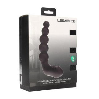 Vibrating Heating Bendable Tapping Beaded Silicone Prostate Stimulator - Black Levelz by Shots