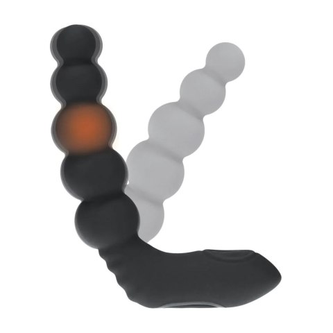 Vibrating Heating Bendable Tapping Beaded Silicone Prostate Stimulator - Black Levelz by Shots