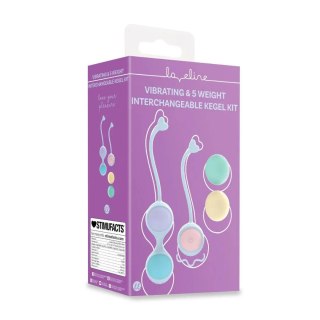 Vibrating and 5 Weight Interchangeable Kegel Kit with Remote Control - Purple Loveline