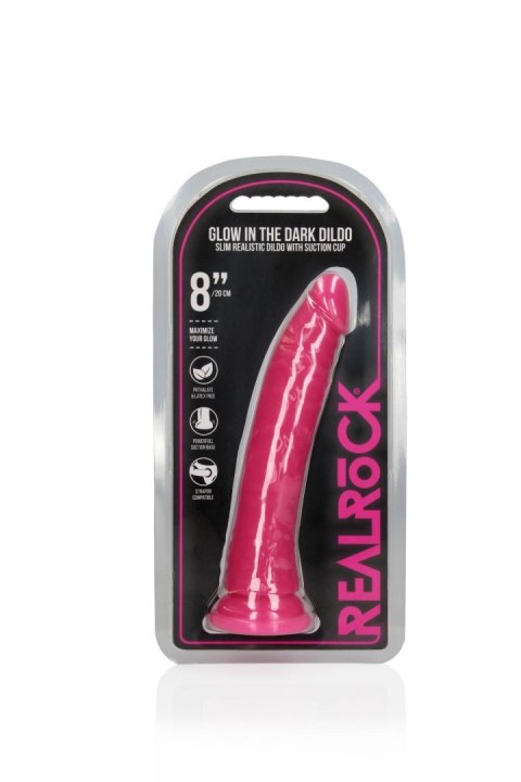 Dildo realistyczne RealRock z przyssawką świecące w ciemności 20 cm RealRock