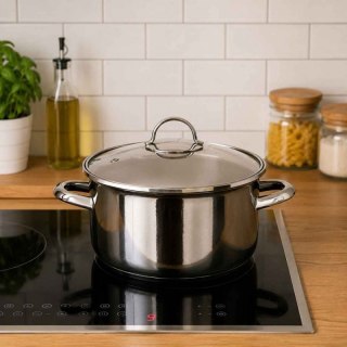 GARNEK EMALIOWANY 18cm 1,3L Z POKRYWĄ BANQUET METALLIC BLACK Banquet