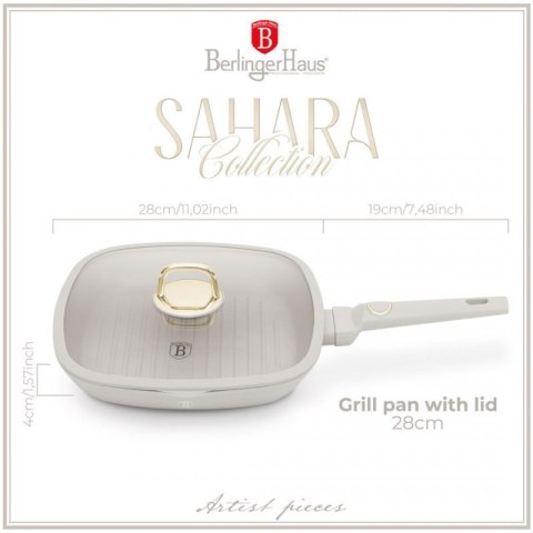 PATELNIA GRILLOWA TYTANOWA Z POKRYWĄ 28cm BERLINGER HAUS BH-8067 SAHARA Berlinger haus