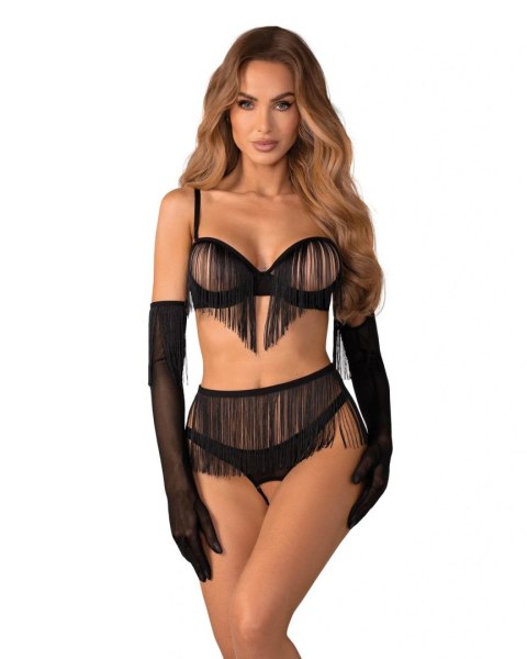 Rossay Black komplet 4-częściowy otwarty L/XL Obsessive - Amocarat Sp. z o.o.