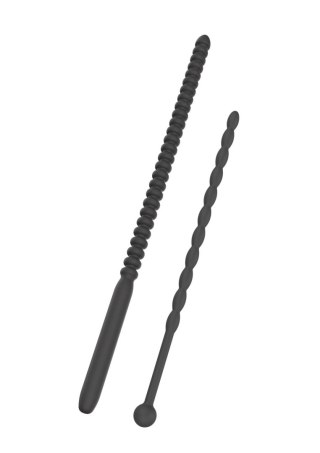 Ribbed Penis Dilator Set 2 pcs Black SCALA