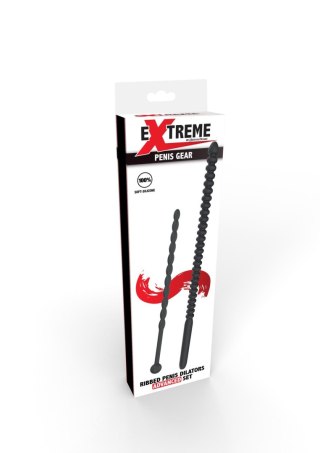 Ribbed Penis Dilator Set 2 pcs Black SCALA