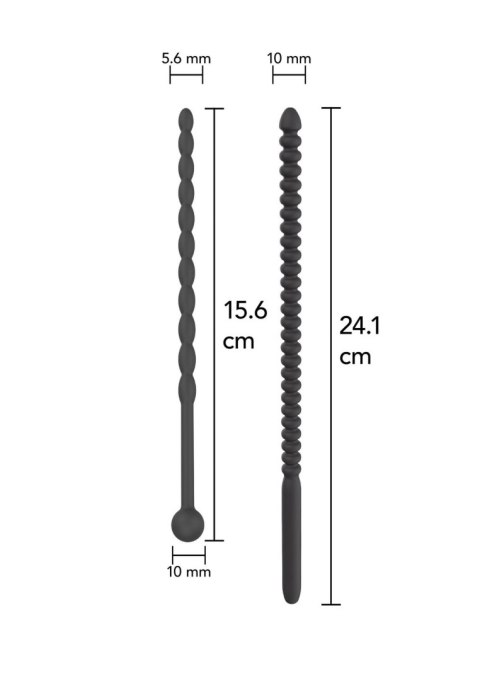 Ribbed Penis Dilator Set 2 pcs Black SCALA