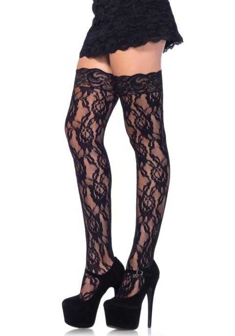 Rose Lace Stockings Black SCALA