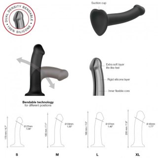 SEMI-REALISTIC DUAL DENSITY BENDABLE DILDO BLACK - M DORCELl - Lovely Planet