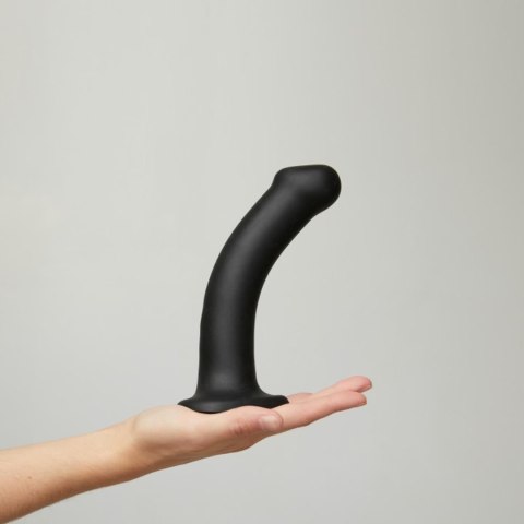 SEMI-REALISTIC DUAL DENSITY BENDABLE DILDO BLACK - M Strap-on-me