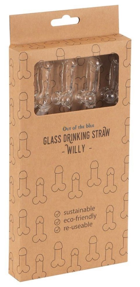 Glass Drinking Straw Willy x 4 ORION