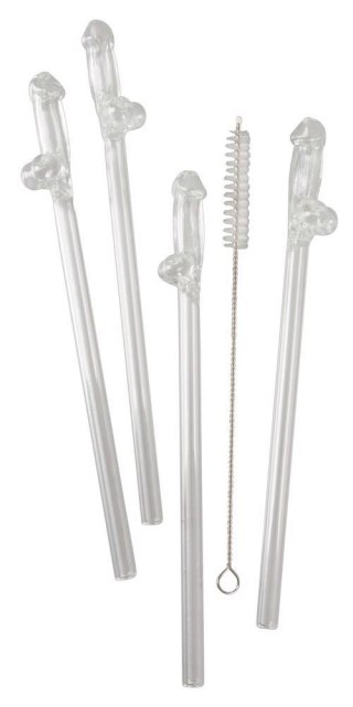 Glass Drinking Straw Willy x 4 ORION