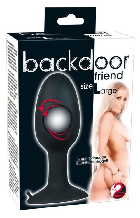 Korek analny silikonowy Backdoor Friend czarny 12 cm Backdoor Friend