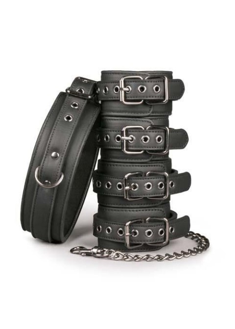 Kajdanki-Fetish set with collar, ankle- and wrist cuffs Boss of toys