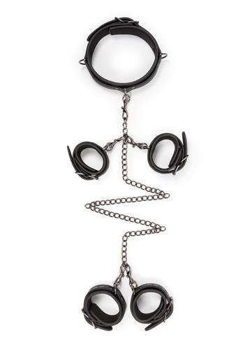 Kajdanki-Fetish set with collar, ankle- and wrist cuffs Boss of toys