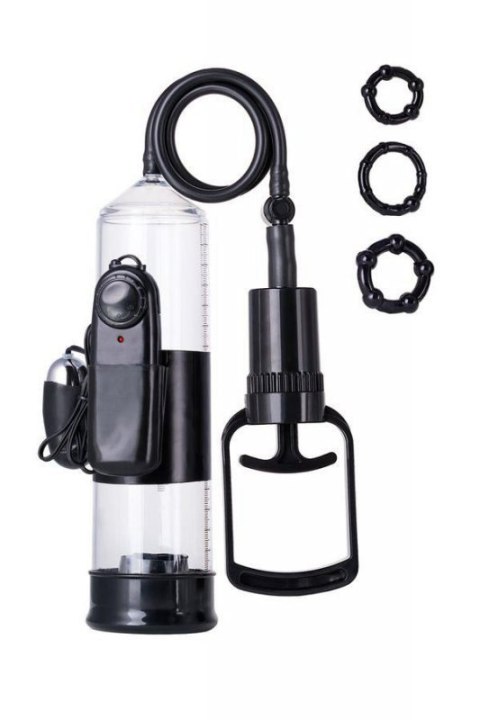 A-TOYS, Penis Pump Coal, with vibro, PVC, Transparent, 22,8 cm Boss of toys