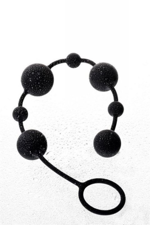 Anal beads Toyfa A-toys Coron, with balls, silicone, black, 35,9 cm Boss of toys