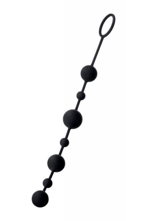 Anal beads Toyfa A-toys Coron, with balls, silicone, black, 35,9 cm Boss of toys