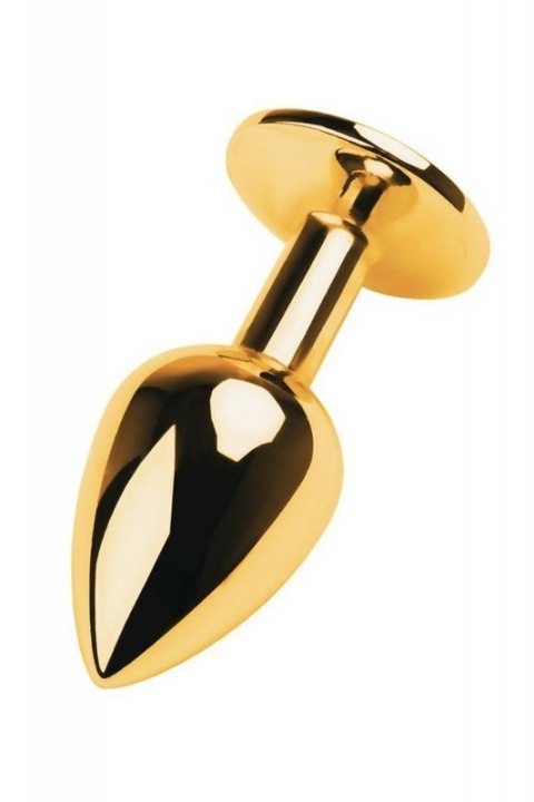 Golden anal plug TOYFA Metal,with a tourmaline colored gem Boss of toys