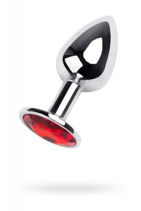 Silver anal plug TOYFA Metal,with a red gem Boss of toys
