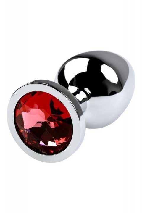Silver anal plug with gem, red Boss of toys