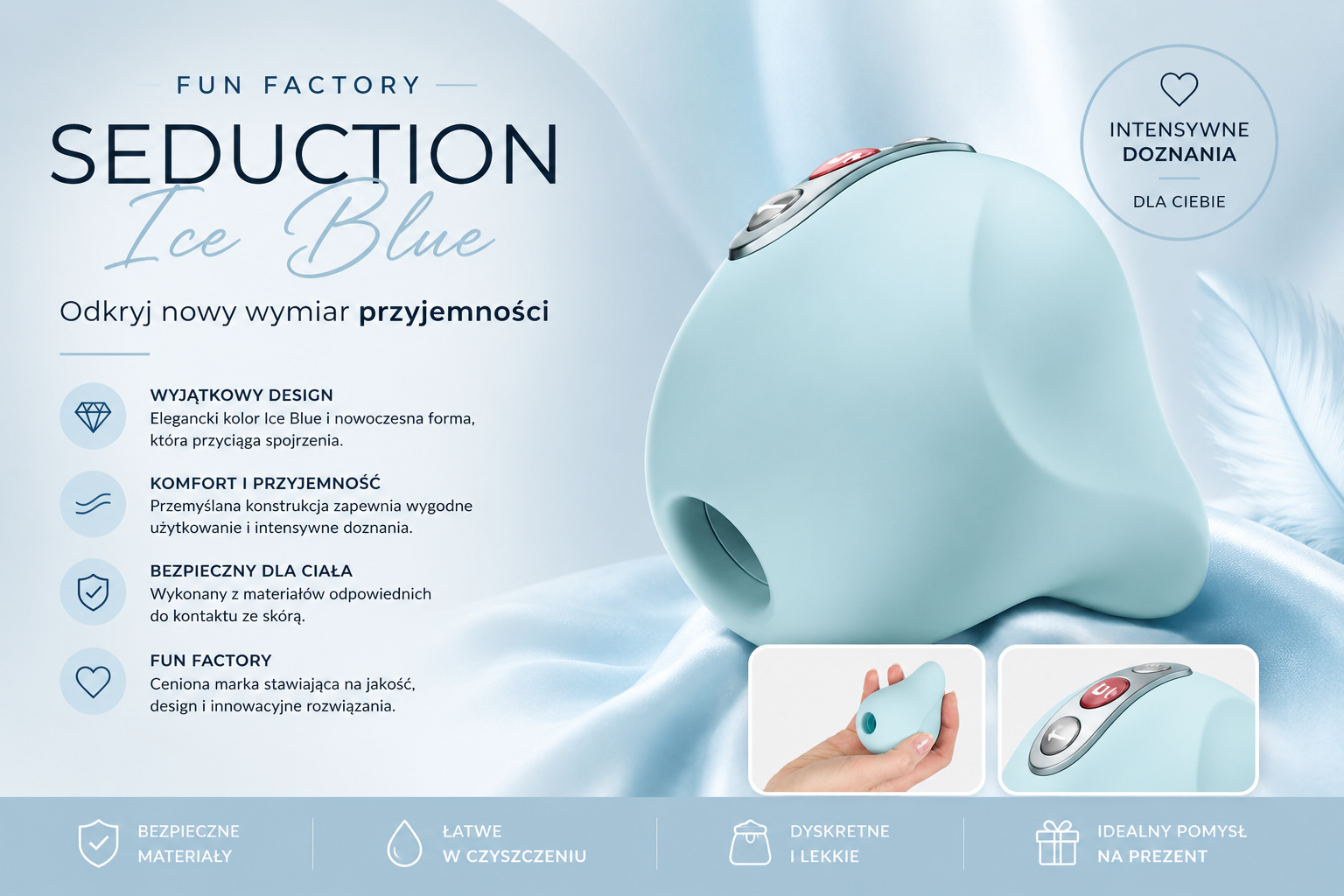 Seduction Ice Blue Fun Factory – kompaktowy produkt intymny